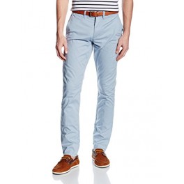 Selected homme | Pantalon chino bleu ciel avec ceinture cuir