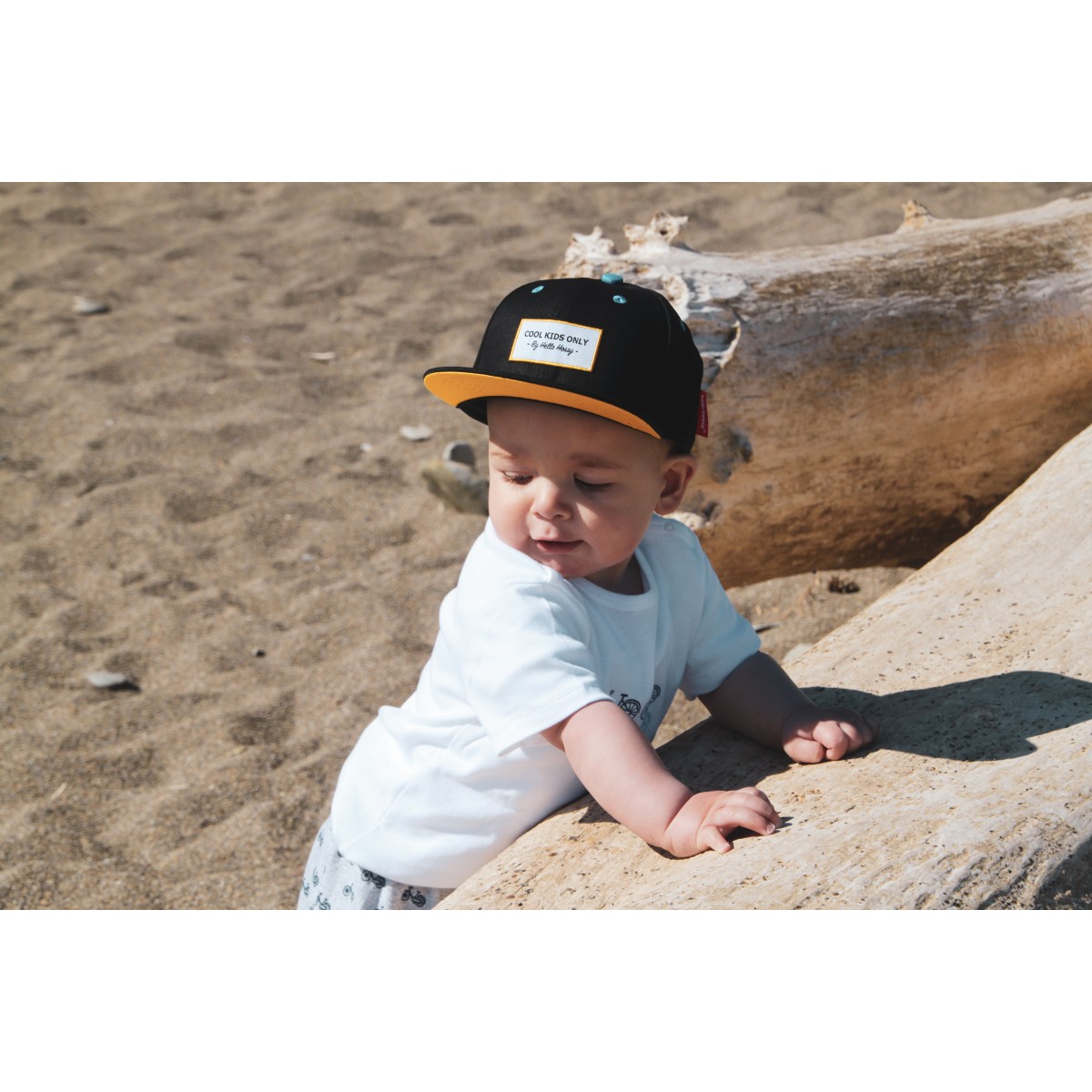 Hello Hossy - Casquette enfant noire et jaune
