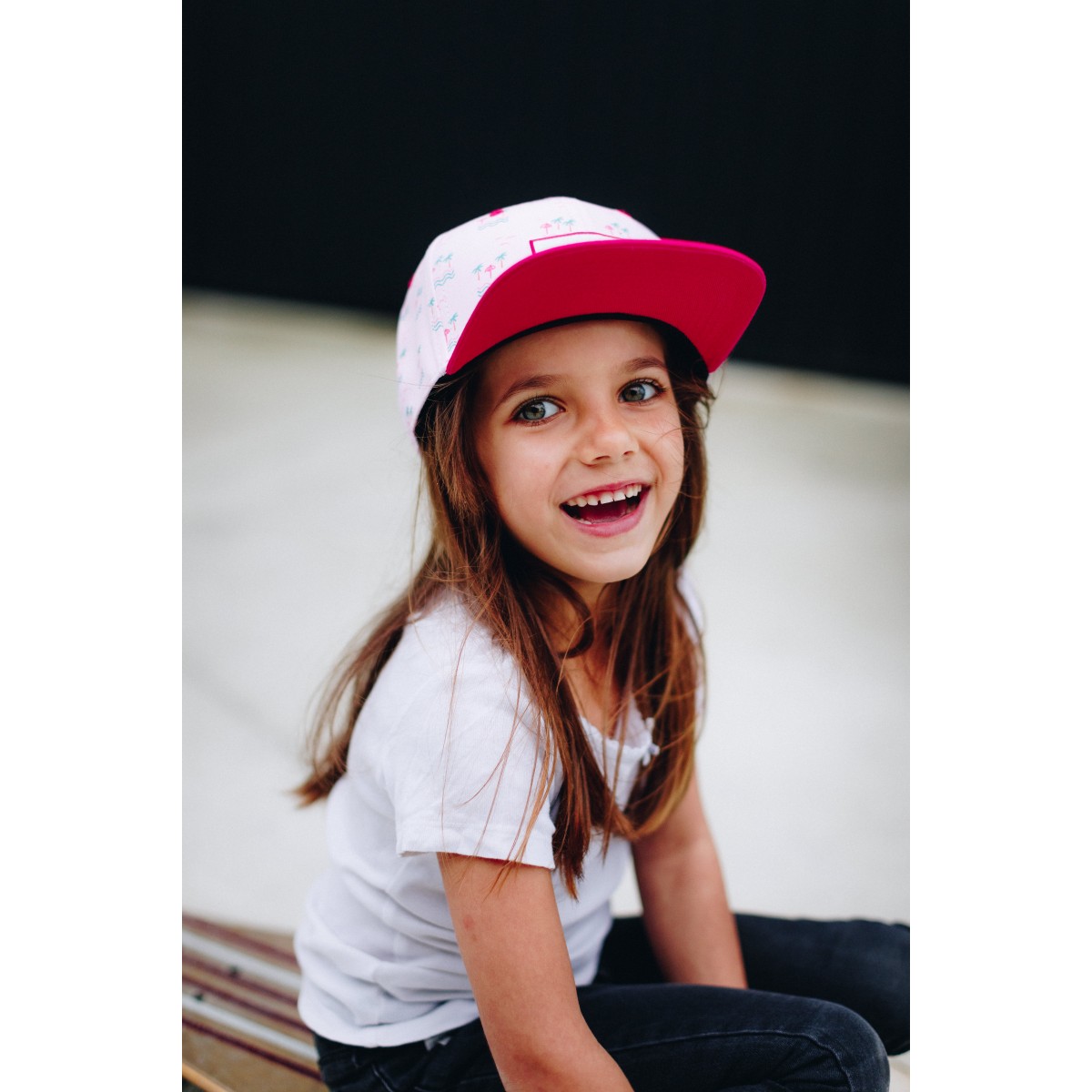 Hello Hossy - Casquette enfant rose à motifs