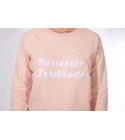 Saucisse Truffade - Sweat femme rose avec broderie