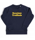 Saucisse Truffade - Sweat enfant marine avec broderie jaune