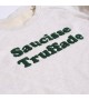 Saucisse Truffade - Sweat enfant blanc chiné avec broderie verte