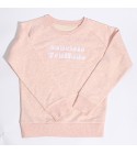 Saucisse Truffade - Sweat enfant rose avec broderie blanche