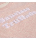 Saucisse Truffade - Sweat enfant rose avec broderie blanche