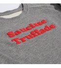 Saucisse Truffade - Sweat enfant gris avec broderie rouge