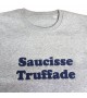 Saucisse Truffade - Sweat gris avec broderie bleu marine