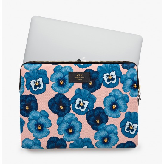 Wouf - Housse imprimé fleurs bleues pour ordinateur 13"