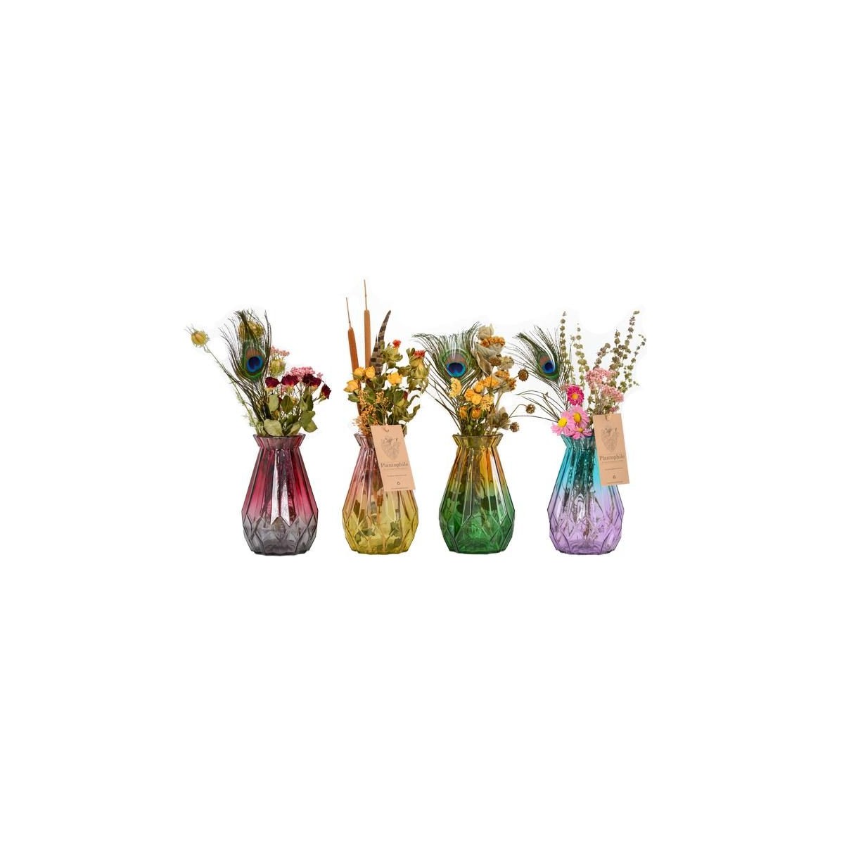 Plantophile - Vase diamant medium avec fleurs séchées