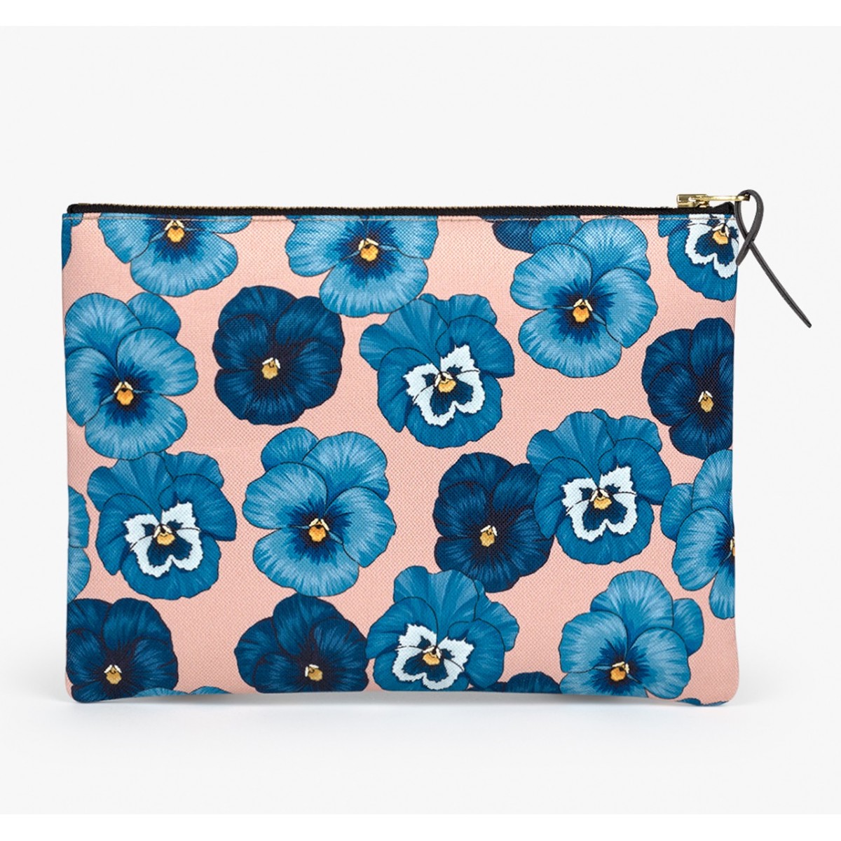 Wouf - Pochette XL motifs fleurs bleues
