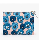 Wouf - Pochette XL motifs fleurs bleues