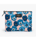 Wouf - Pochette XL motifs fleurs bleues