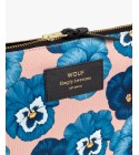 Wouf - Pochette XL motifs fleurs bleues