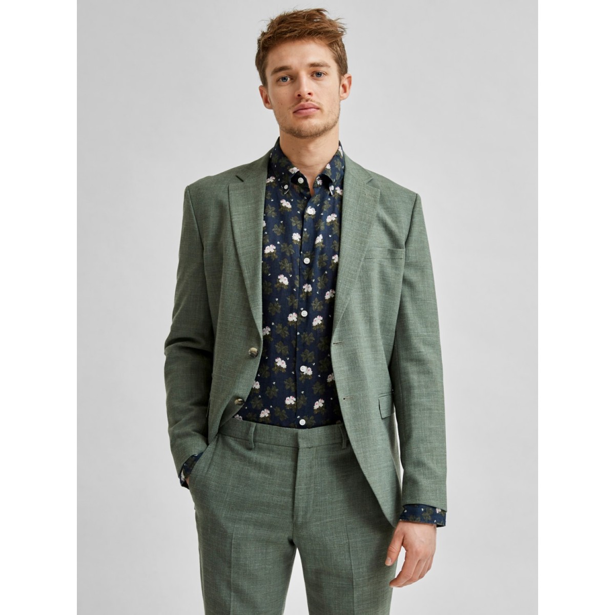 Selected - Blazer homme vert