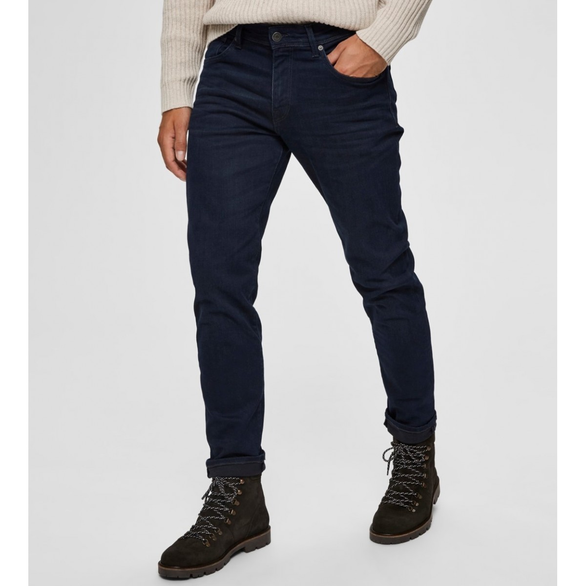 Selected homme - Jeans regular bleu foncé