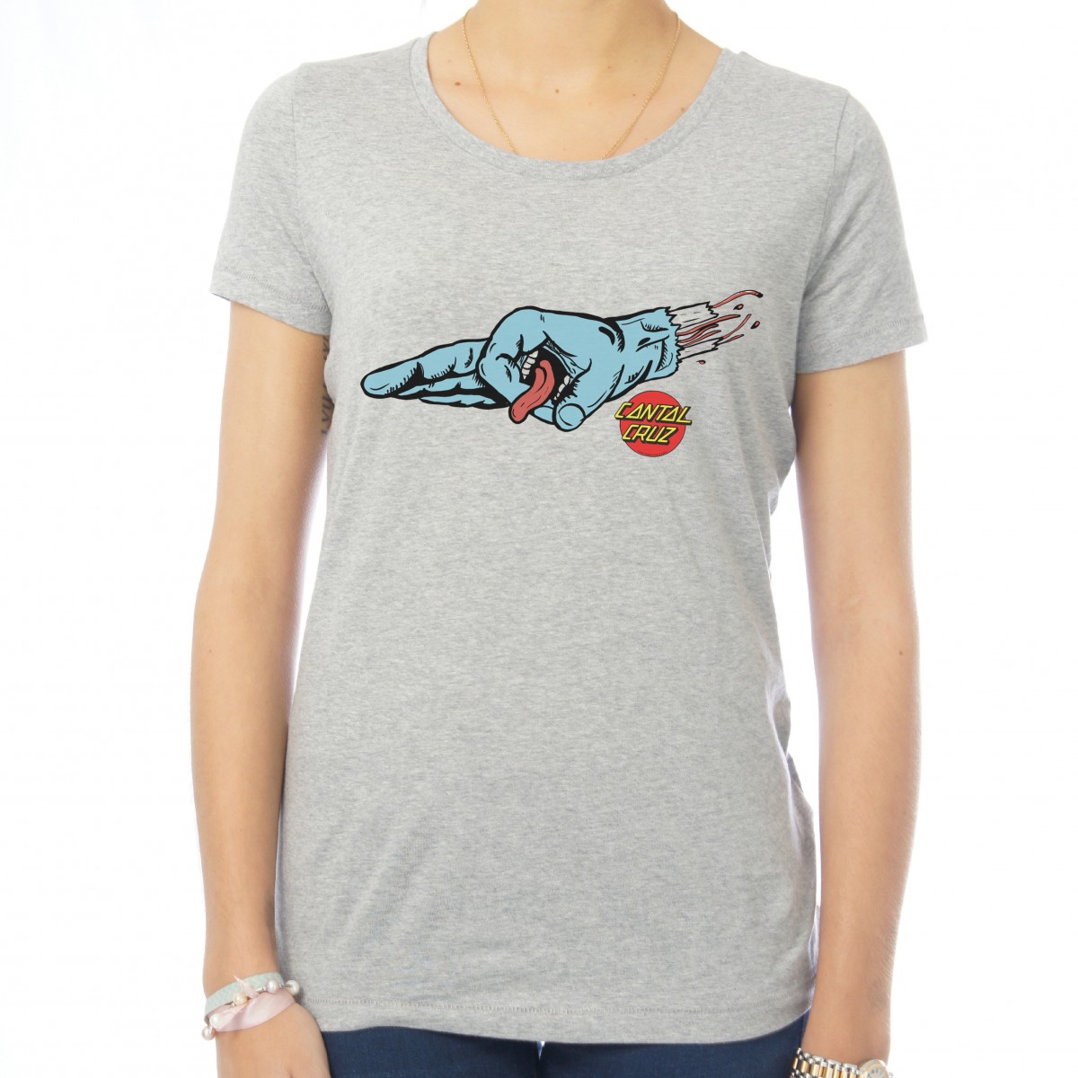 Saucisse Truffade - T-shirt femme Cantal Cruz main