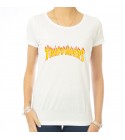 Saucisse Truffade - T-shirt femme Truffaders flammes jaunes
