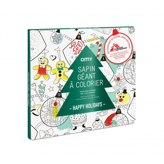 Omy - Grand poster à colorier Sapin de Noël
