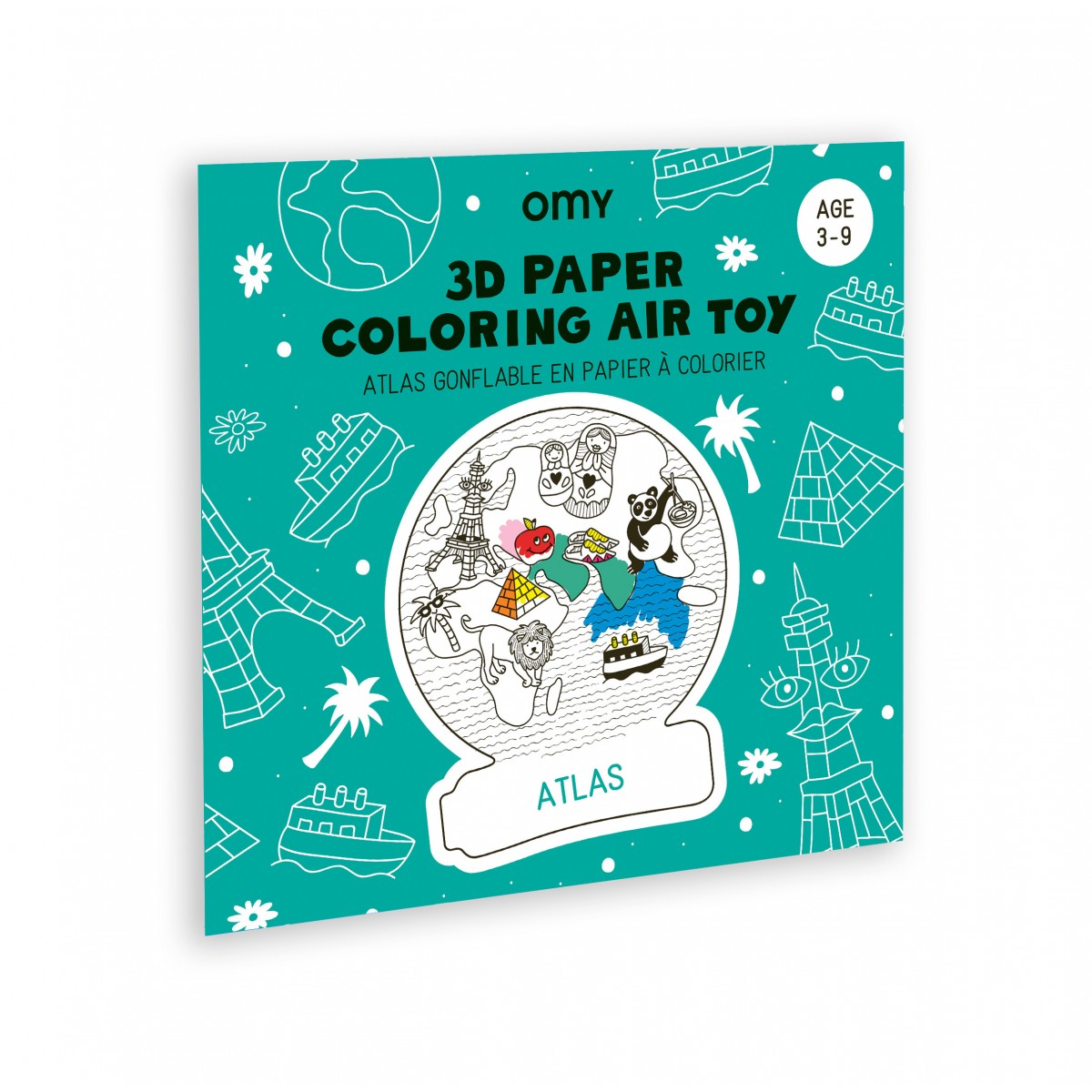 Omy - Atlas gonflable à colorier