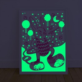 Omy - Affiche Bunny phosphorescente la nuit