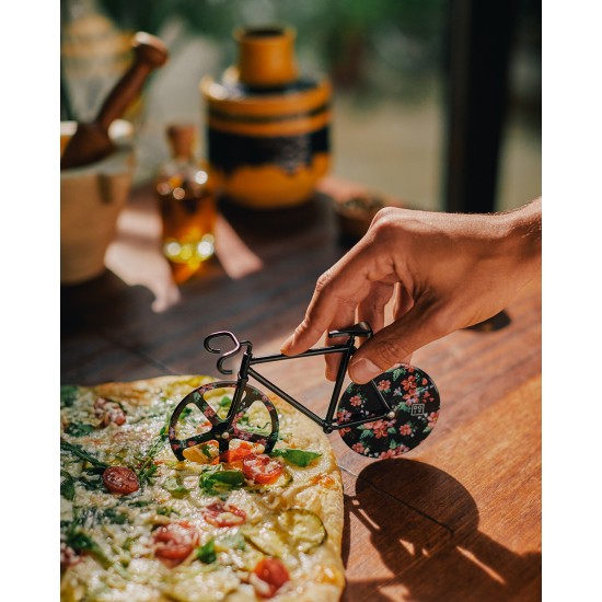 DOIY - Couteau à pizza vélo fixie fleurs