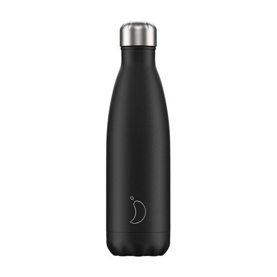 Chilly's Bottles - Bouteille réutilisable noir mat 500mL