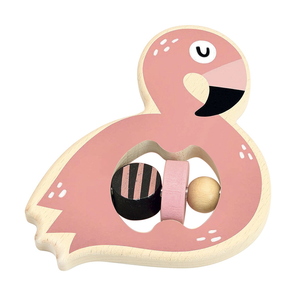 Vilac - Hochet en bois flamant rose