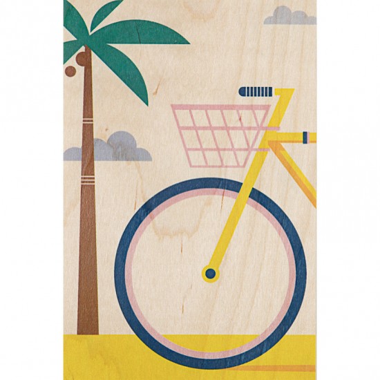 Woodhi - Carte postale en bois Miami bike