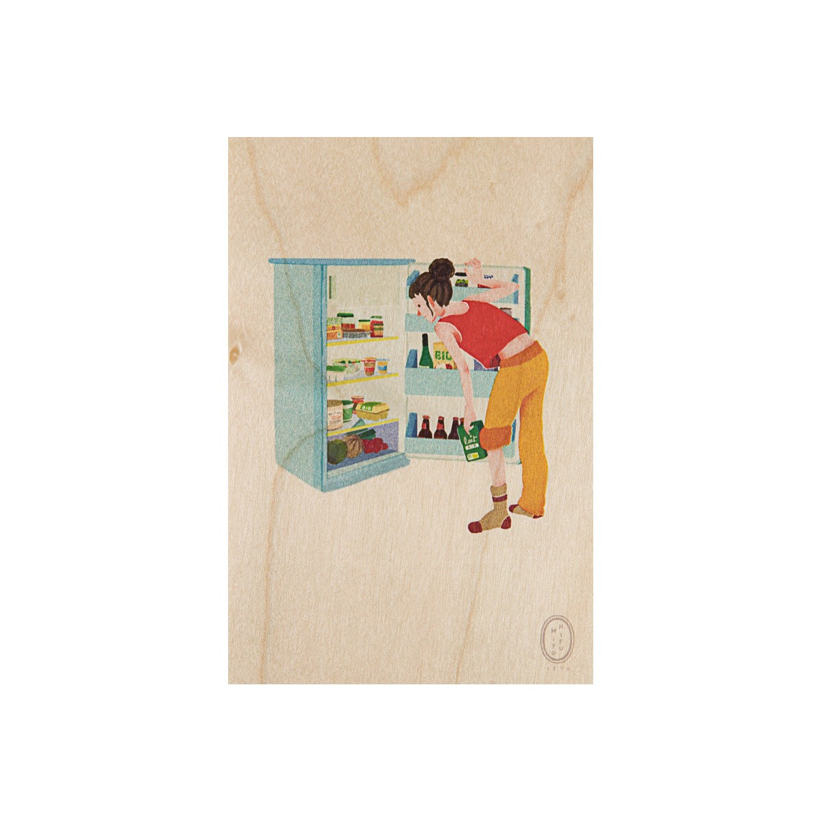 Woodhi - Carte postale en bois France frigo