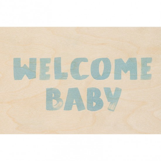 Woodhi - Carte postale en bois welcome baby