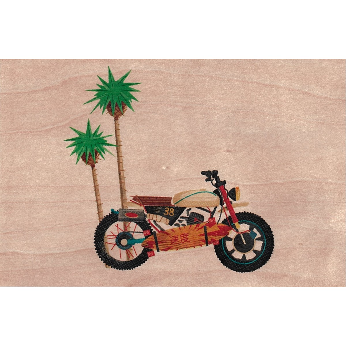Woodhi - Carte postale en bois travel moto
