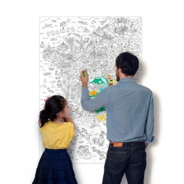 Omy - Grand poster de la France à colorier