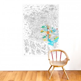 Omy - Grand poster de la France à colorier