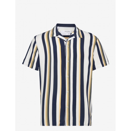 Selected homme - Chemisette blanche à rayure