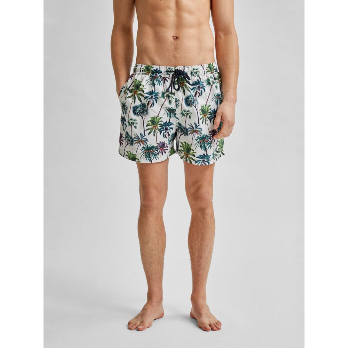 Selected homme - Short de bain palmiers