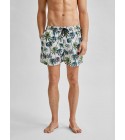 Selected homme - Short de bain palmiers