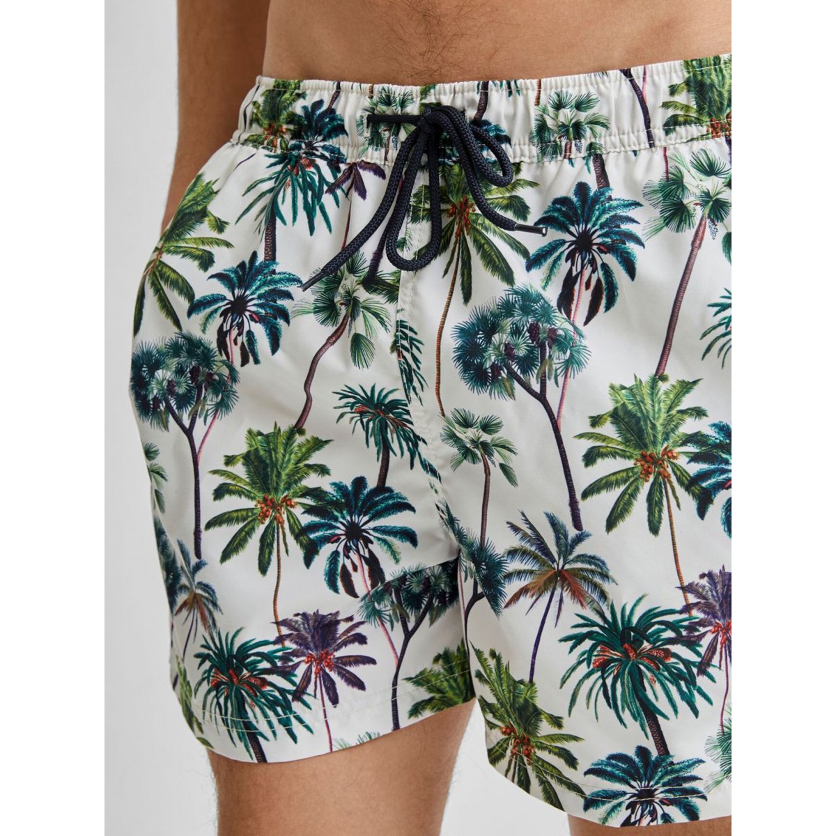 Selected homme - Short de bain palmiers