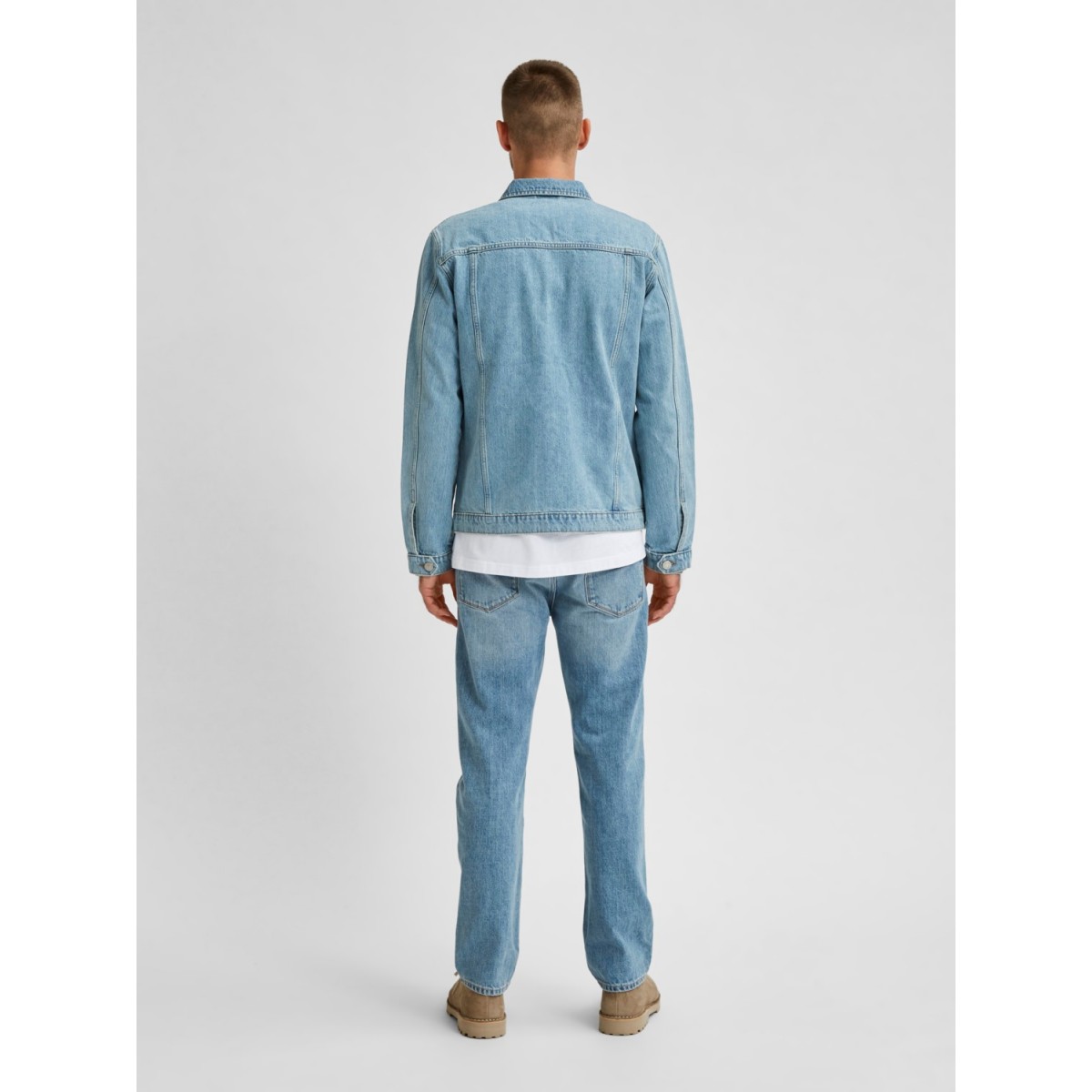 Selected - Veste en jean bleu clair