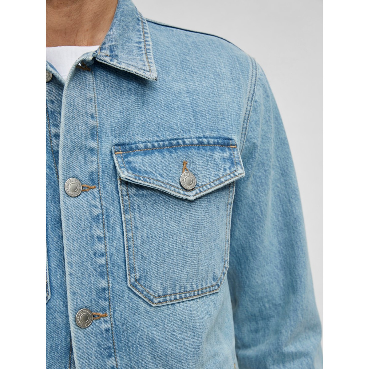 Selected - Veste en jean bleu clair