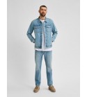 Selected - Veste en jean bleu clair