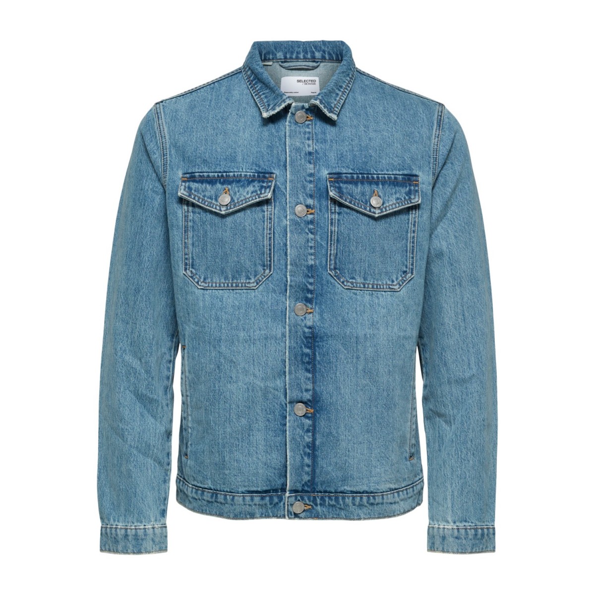 Selected - Veste en jean bleu clair