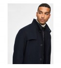 Selected - Manteau en laine bleu marine