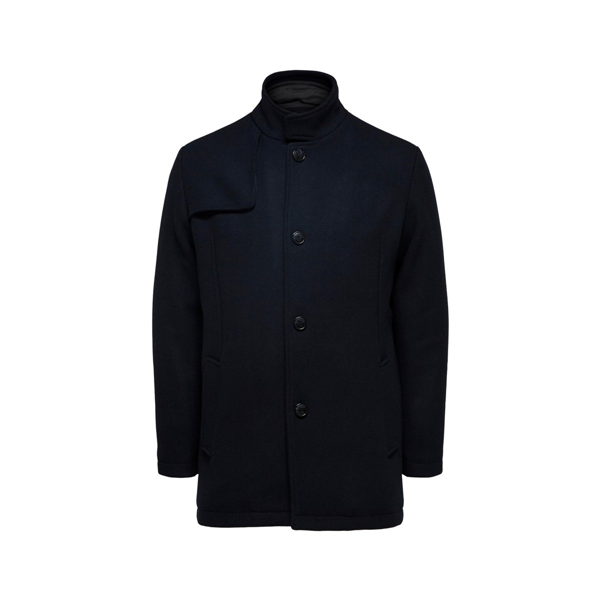 Selected - Manteau en laine bleu marine