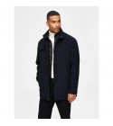 Selected - Manteau en laine bleu marine