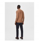 Selected - Pull marron col roulé