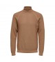 Selected - Pull marron col roulé