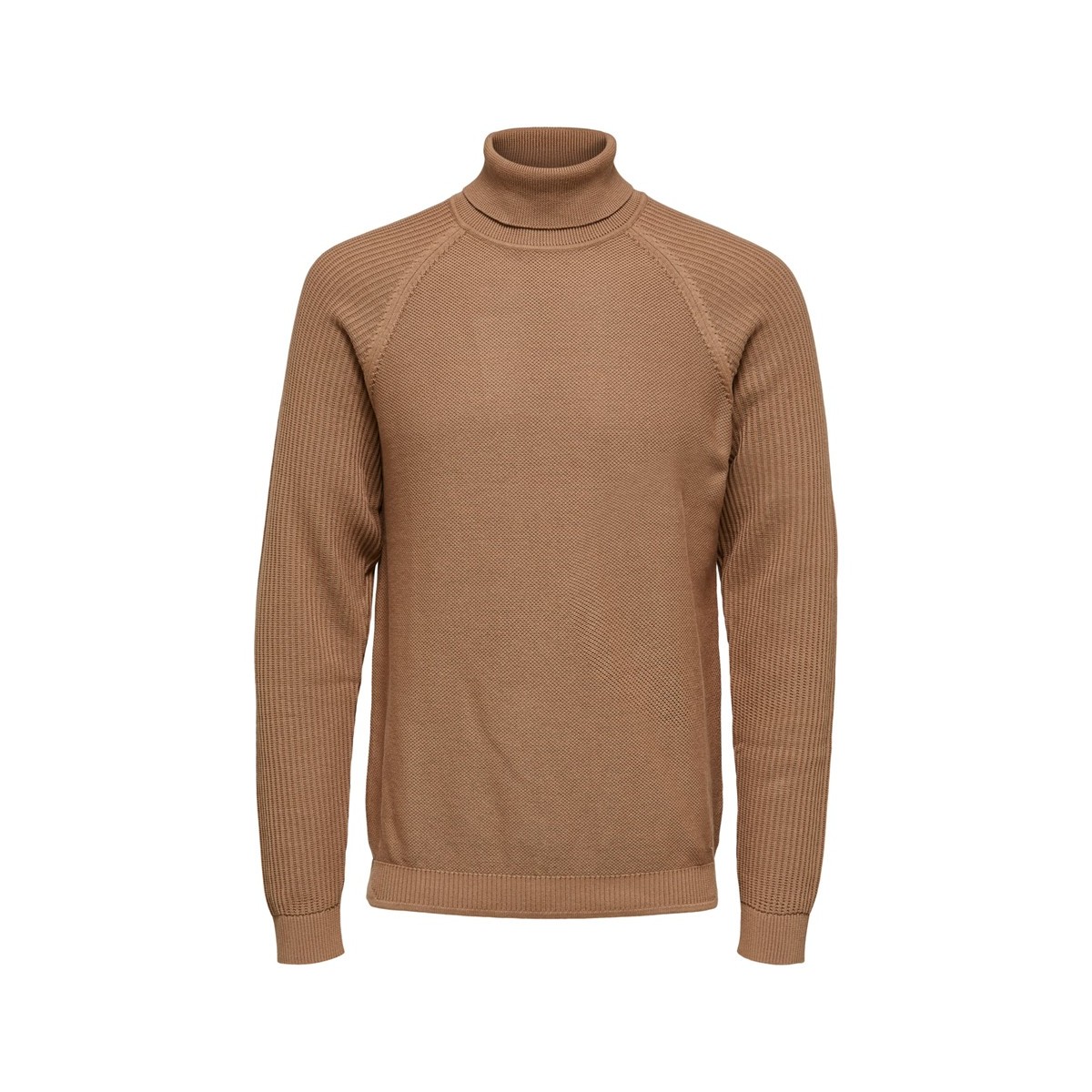 Selected - Pull marron col roulé