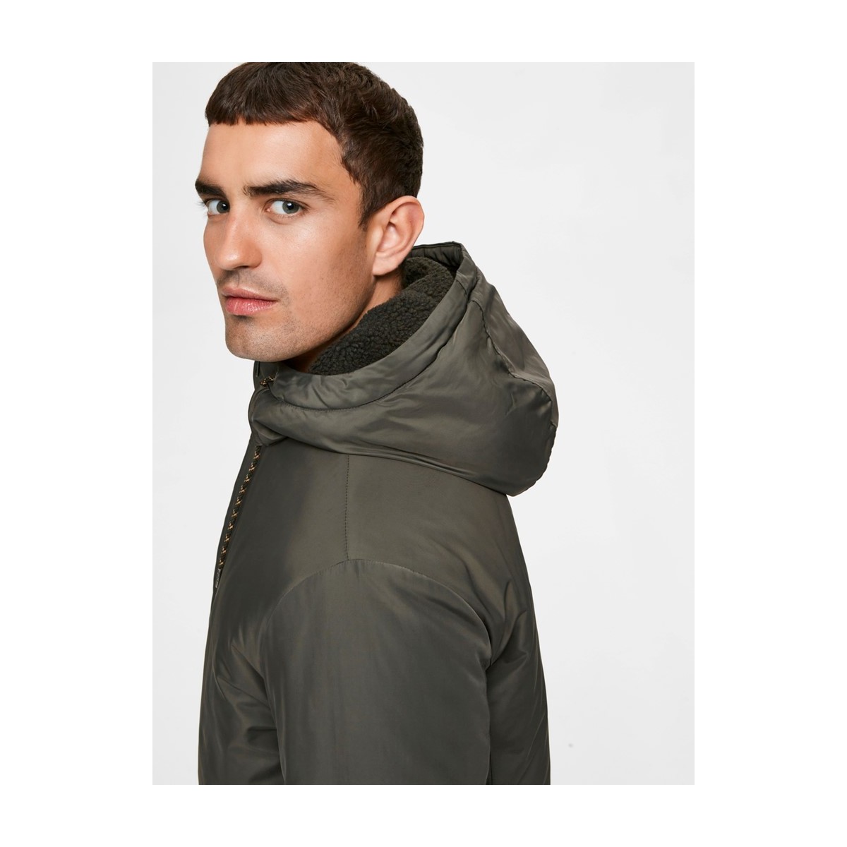 Selected - Parka d'hiver kaki