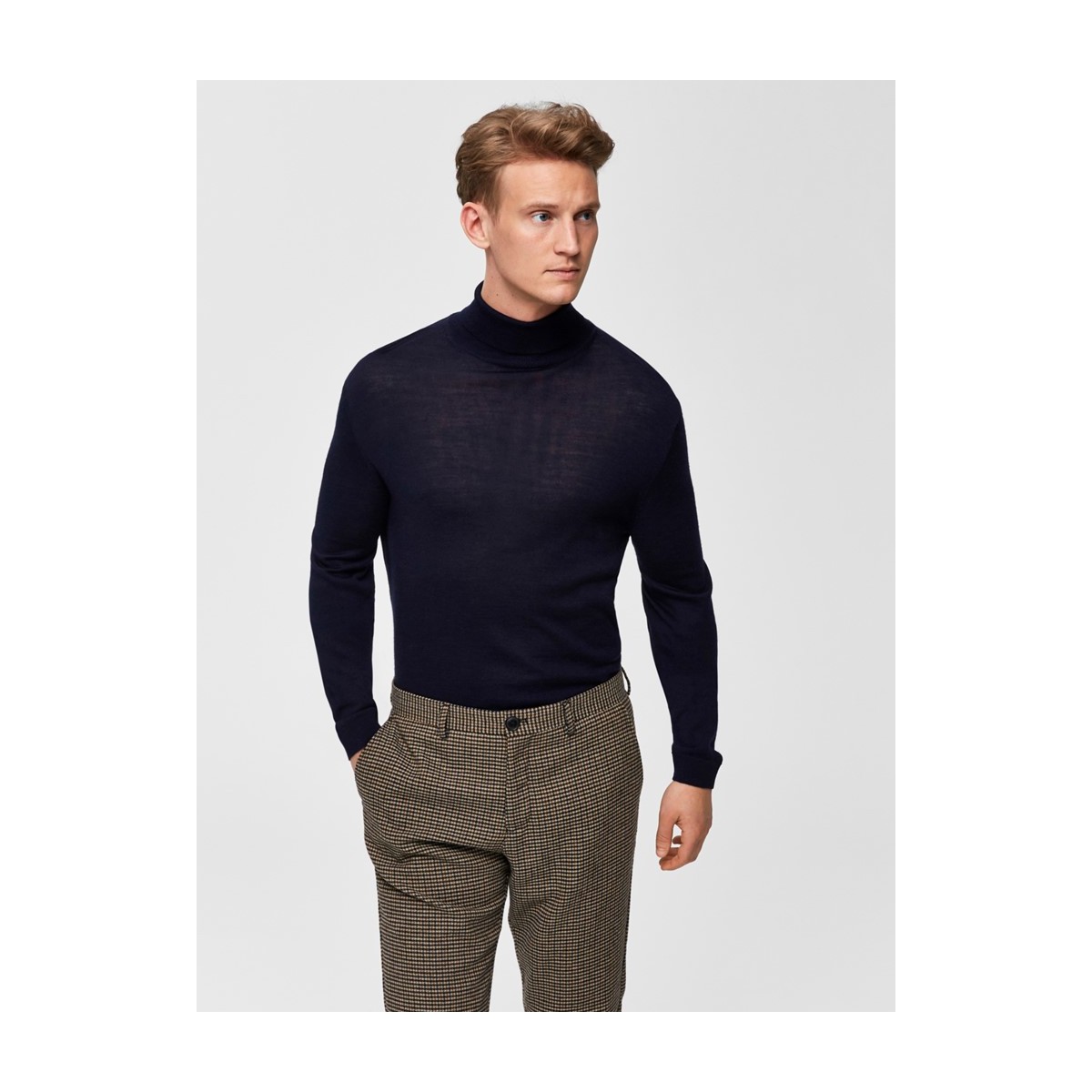 Selected homme - Pull col roulé marine