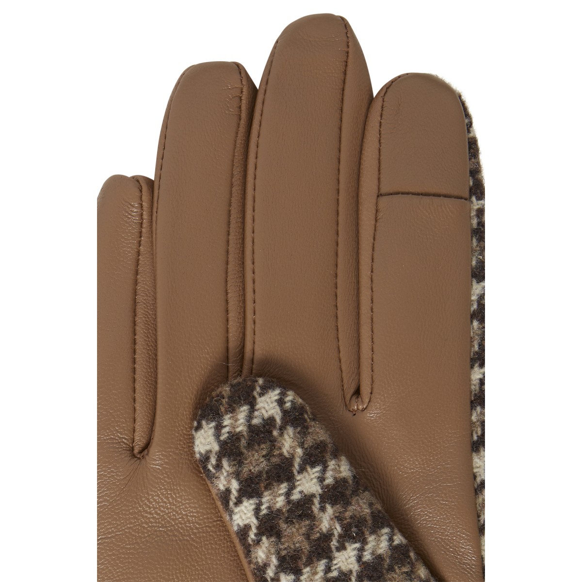 Ichi -  Gants en cuir pied de poule