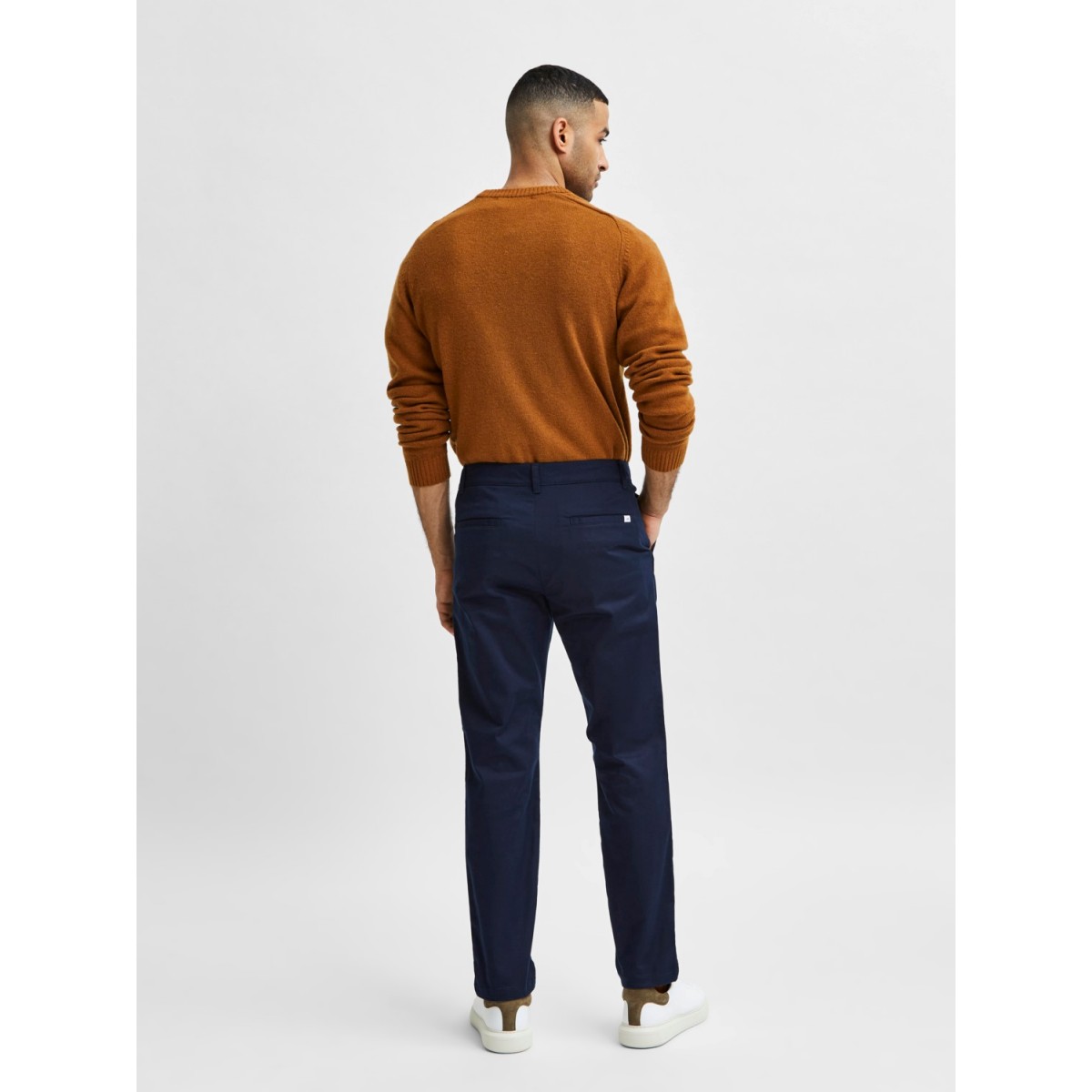 Selected homme - Pantalon chino slim marine